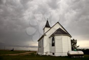 Storm Clouds Saskatchewan country church rural Canada