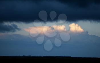 Storm Clouds Saskatchewan Thunderhead billowing over farm land
