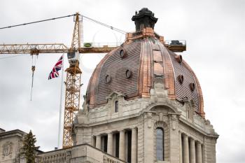 Regina Saskatchewan Legislature dome after repair copper