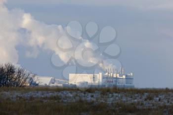 Potash Mine Saskatchewan pollution billowing Prairie Scene Canada