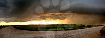 Storm Clouds Canada rural countryside Prairie Scene Sunset