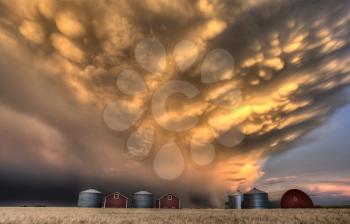 Storm Clouds Canada warning ominous skies Saskatchewan sunset