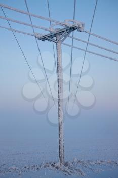 Winter Frost Saskatchewan Canada ice storm Power Lines