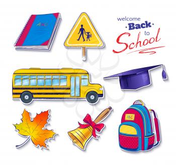 Back to school vector set. Isolated.
