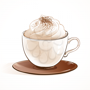 Cappuccino. Vector illustration. Isolated.