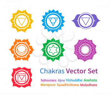 Chakras. Vector set.