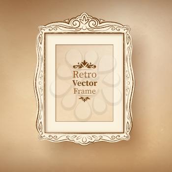 Vintage baroque frame. Vector illustration.