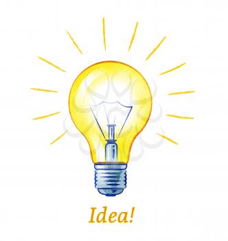 Light bulb. Idea! Vector illustration.