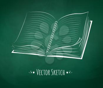 School notebook. Chalkboard drawing. Vector illustration.