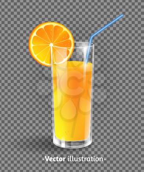 A glass of orange juice. Isolated.