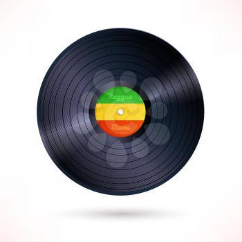 Reggae vinyl record. Vector illustration.