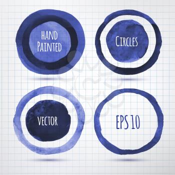 Hand drawn inky banners. Vector EPS 10. Isolated.