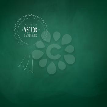 Green chalkboard background. Vector illustration.