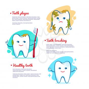 Teeth brushing concept. Vector illustration, isolated.
