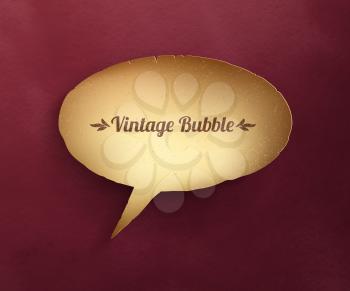 Vintage paper bubble talk. Vector illustration.