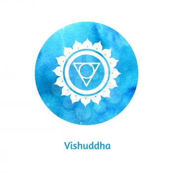 Vishuddha chakra. Vector Illustration.