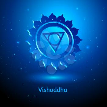 Vishuddha chakra. Vector Illustration.