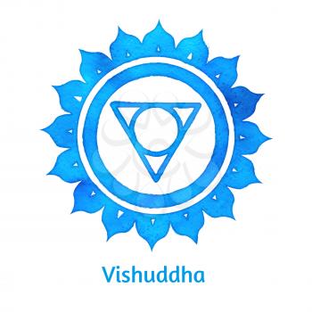 Vishuddha chakra. Vector Illustration. Isolated.