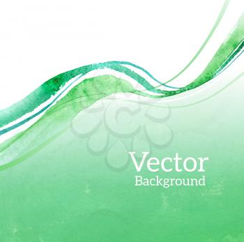 Watercolor background with waves. Vector EPS 10.
