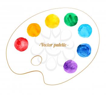Artist's palette. Hand drawn watercolor circles. Vector texture.