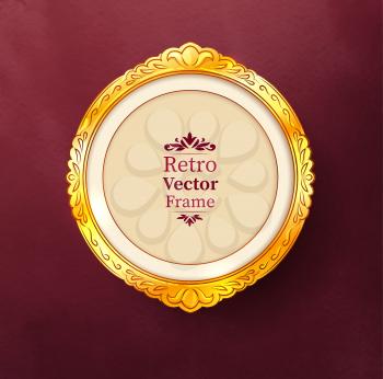 Vintage baroque golden frame. Vector illustration.