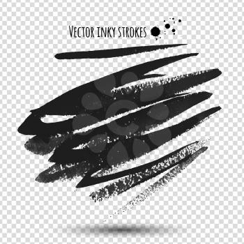 Hand drawn vector watercolor brush strokes.Vector art. Isolated.