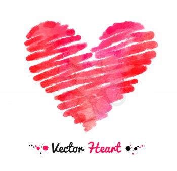 Watercolor heart. Vector sketch. Isolated.