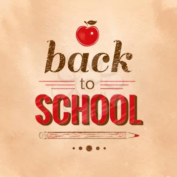Back to School vintage typographical background. Vector EPS 10.