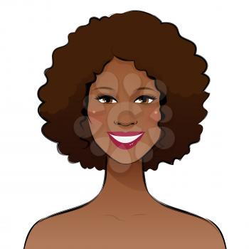 Smiling young woman. Vector illustration.