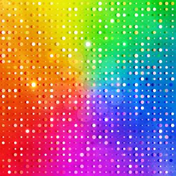 Disco lights on rainbow background. Vector illustration