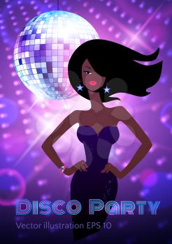 Disco party flyer. Vector illustration.