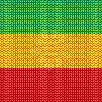 Knitted reggae pattern. Vector illustration.