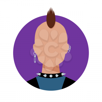 Punk. Male avatar. Vector illustration.