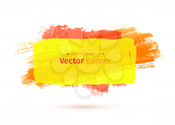 Yellow colorful vector watercolor banner.