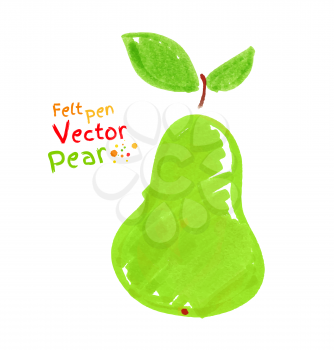Felt pen drawing of pear.