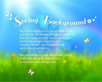 Blurred spring sunny meadow vector colorful background.