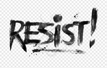 Vector illustration of Resist word lettering on transparency background.