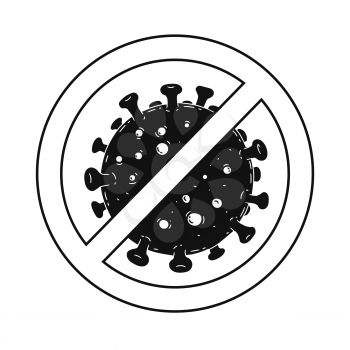 Stop-Coronavirus sign bw vector illustration concept isolated on white background.
