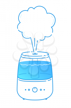 Vector illustration of humidifier. Minimalistic icon isolated on white background.