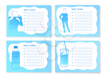 Vector set of water trackers template designs.