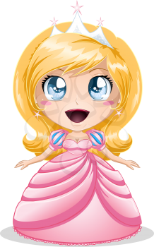 Royalty Free Clipart Image of a Blonde Princess