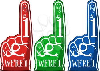 Royalty Free Clipart Image of a Foam Finger