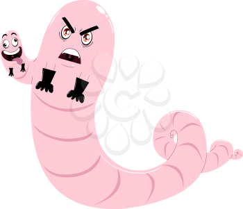 Royalty Free Clipart Image of a Two Headed Worm