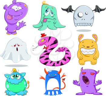 Royalty Free Clipart Image of Monsters