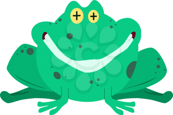 Vector illustration of a green frog.