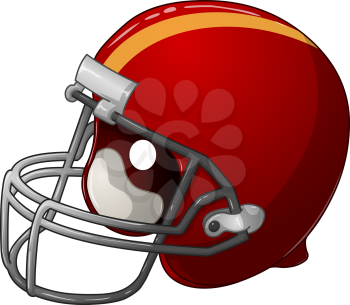 A vector illustration of a red football helmet.