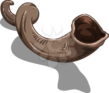 Vector illustration of Shofar a horn for the Jewish holiday Yom Kippur.
