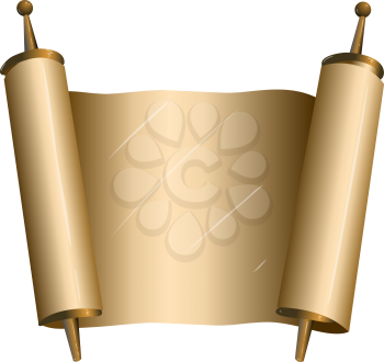 Vector illustration of an open torah scroll