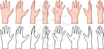Royalty Free Clipart Image of a 360 View of a Human Hand