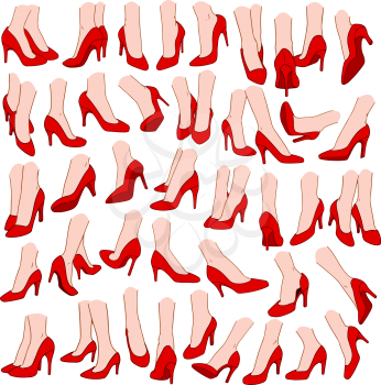 Royalty Free Clipart Image of a Womans Foot Set